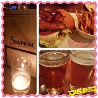 Simple date night - burger and beers at 5Napkin Burger