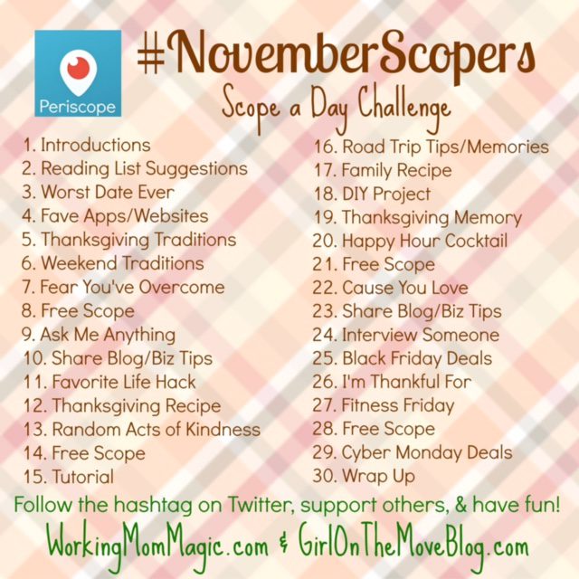 NovemberScopers on Periscope - Learn more by following the link http://wp.me/p5Jjr7-qG