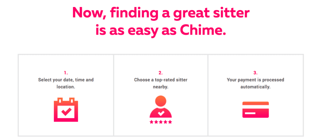 The Chime by Sittercity website and mobile app provide an easy and super convenient way for parents to find the right babysitter - trusted, reliable and on short-notice.