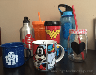 water and coffee mugs