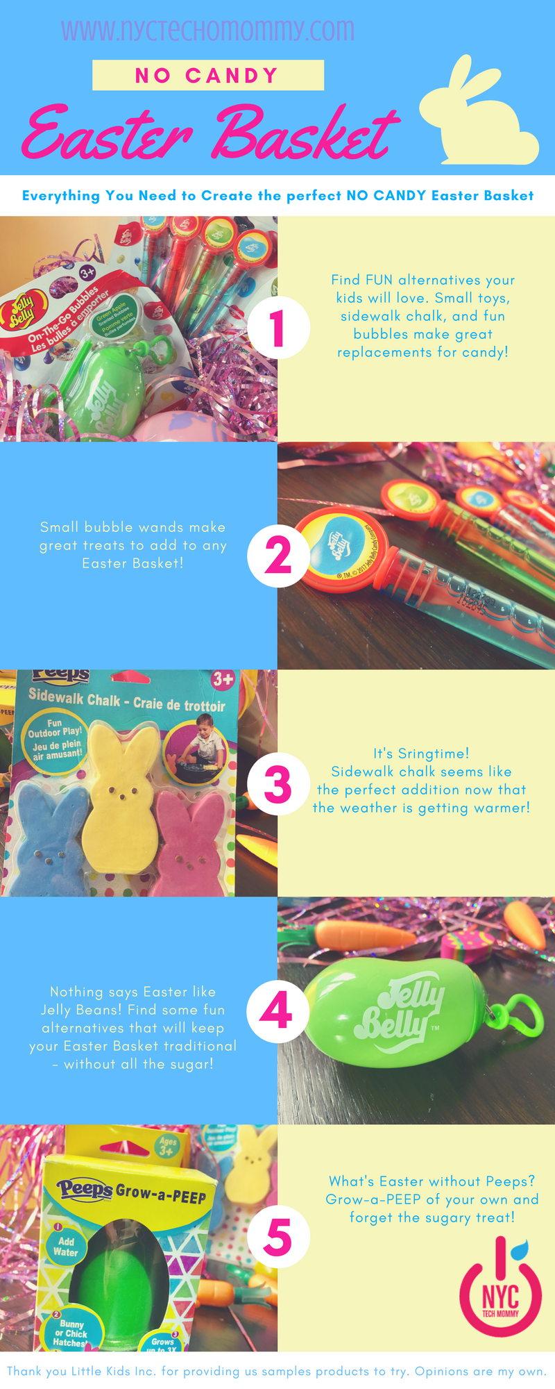 Looking for ideas that don't involve candy? Here's everything you need to fill a perfectly fun NO CANDY Easter Basket kids will love and enjoy all Spring! Loads of non-candy treat ideas #EasterBasket