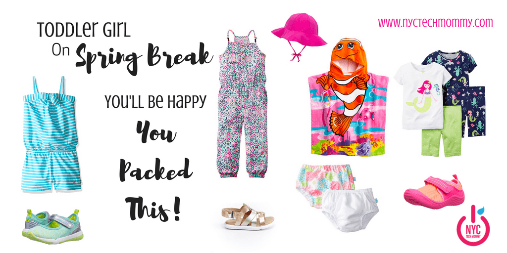 Are you heading out with Toddler Girl on Spring Break? Here are all the essentials you'll be glad you packed + where to find them!