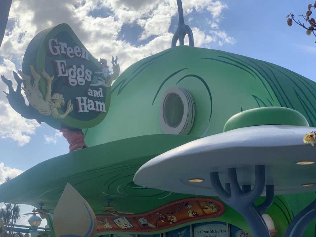 Do you like green eggs and ham? You can eat them at Seuss Landing!