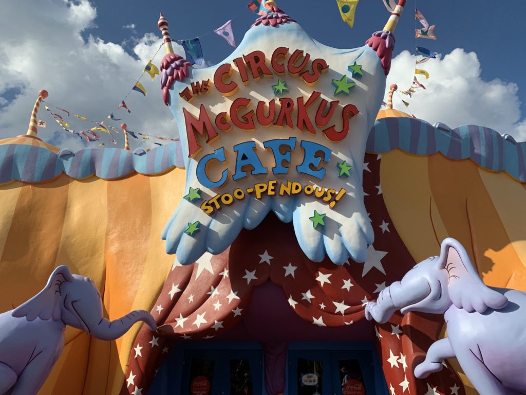 Eat under the big top at Seuss Landing at Universal Islands of Adventure