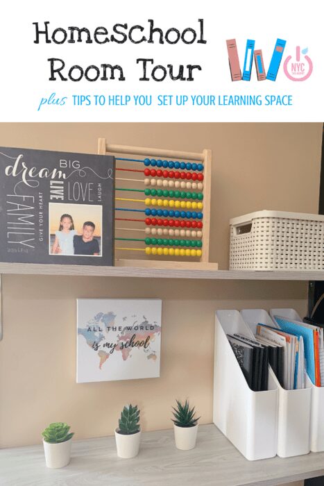 This year, back to school will look noticeably different for many of us. No matter if your kids are remote learning, going back to school, or you've decided to homeschool, a dedicated space for learning is essential. Here’s a look at our new Homeschool Room + easy tips to help you set up a learning space at home | #sponsored content created by @nyctechmommy for @wm_phot_center #WalmartPhoto