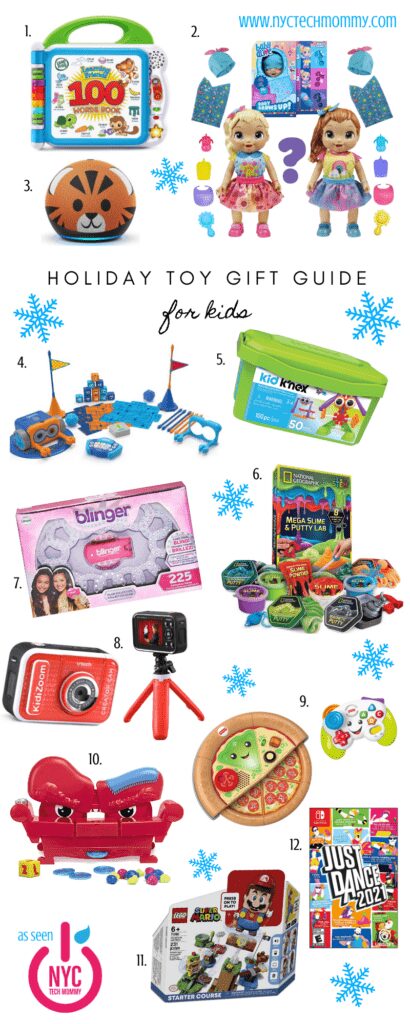 Holiday Toy Gift Guide for Kids -- Check out this list of STEM toys, tech toys, fun toys for language development, toys for creativity, and more! Which one are you adding to your Christmas shopping list?