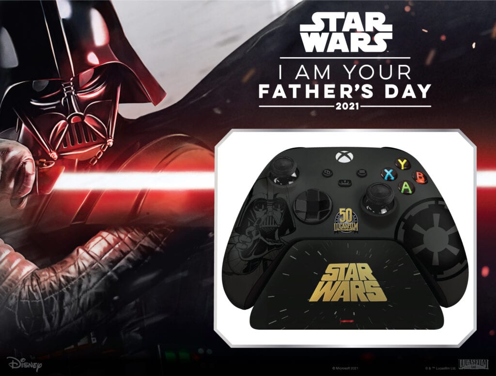 I AM YOUR FATHER'S DAY - Star Wars gifts ideas -- Limited Edition Darth Vader Razer Wireless Controller + Quick Charging Stand for Xbox - Star Wars gifts for dad