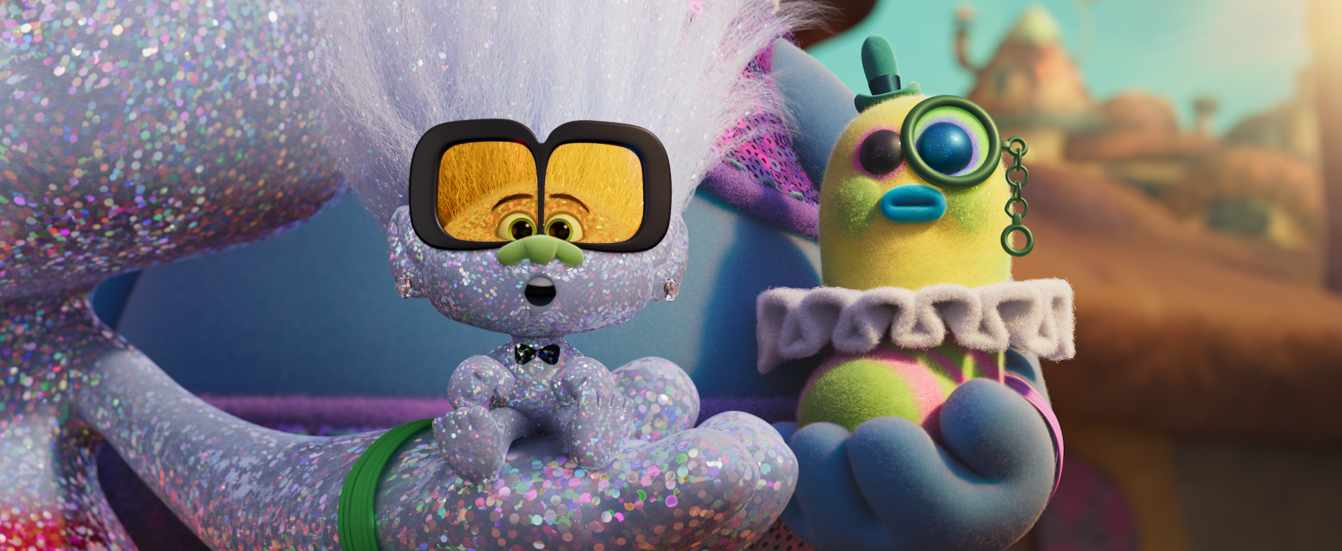 Tiny Diamonds and Mr. Dinkles in Trolls Band Together